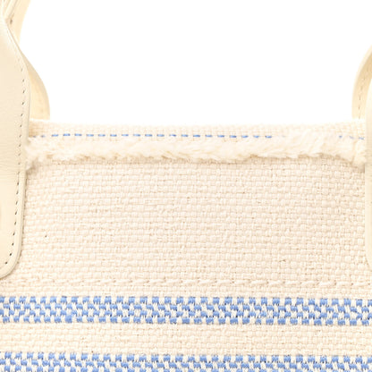 Chanel Striped Canvas Medium Deauville Tote Ecru Blue Yellow 10 of 13