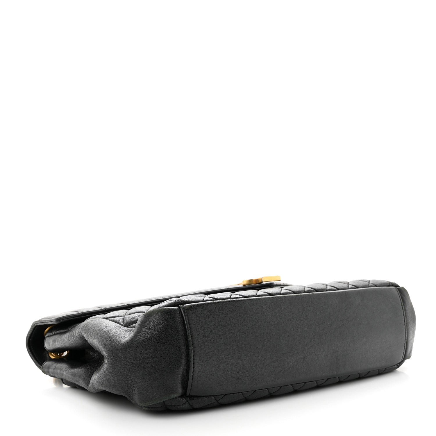 Saint Laurent Calfskin Mixed Matelasse Triquilt Large Monogram Satchel Black 4 of 13