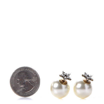 Christian Dior Pearl Crystal Star Mise En Dior Tribal Earrings 2 of 4