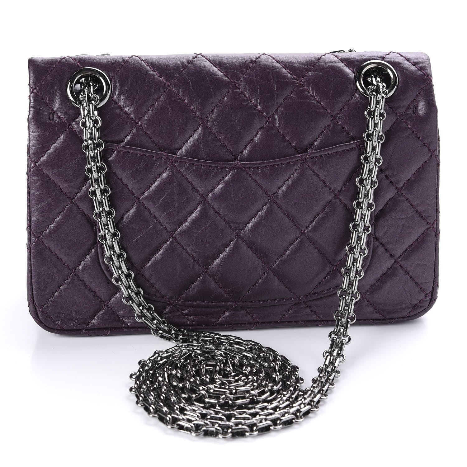 Chanel Aged Calfskin Quilted 2.55 Reissue 224 Flap Purple 3 of 11