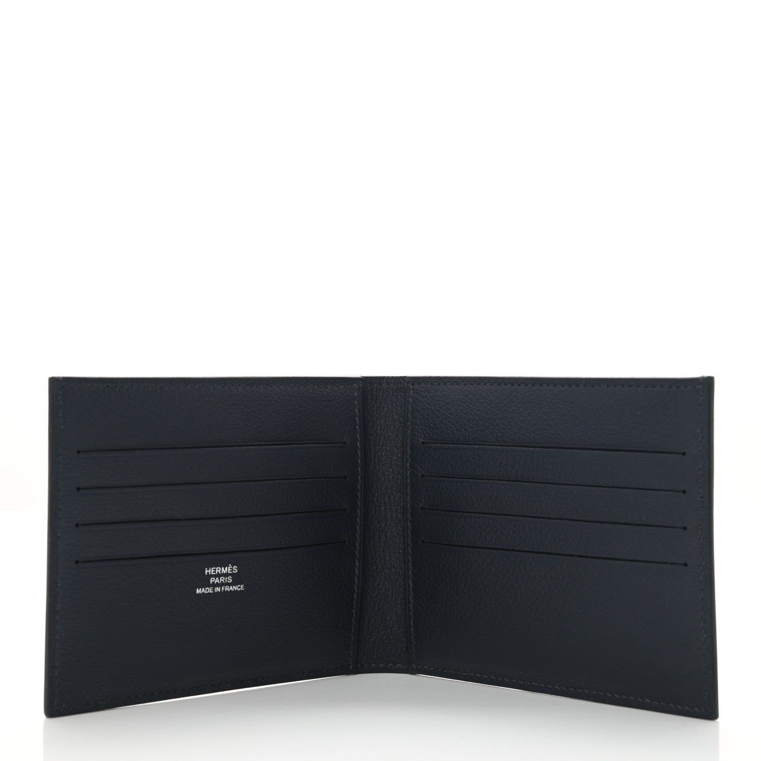 Hermes Evercolor Citizen Twill Compact Wallet Bleu Nuit Vert Moyen Bleu Saphir 5 of 8