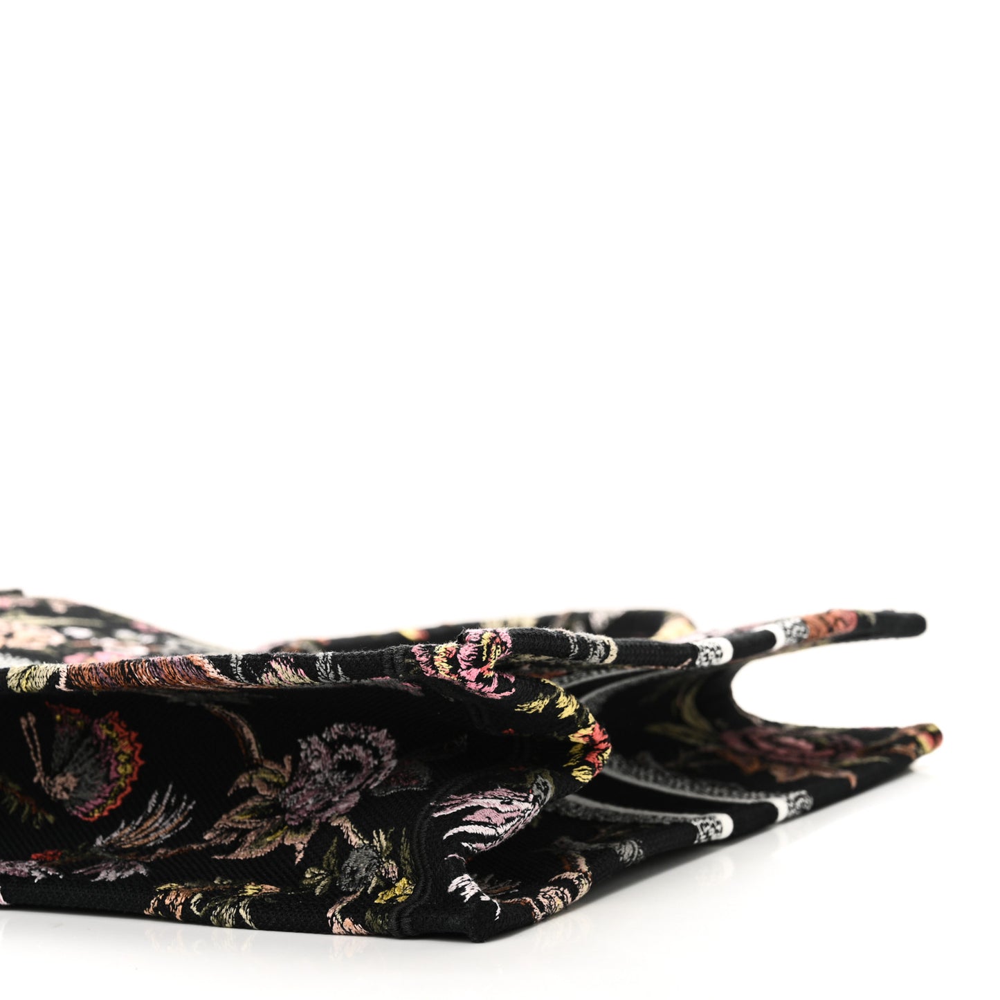 Canvas Jardin Botanique Embroidered Large Book Tote Black Multicolor