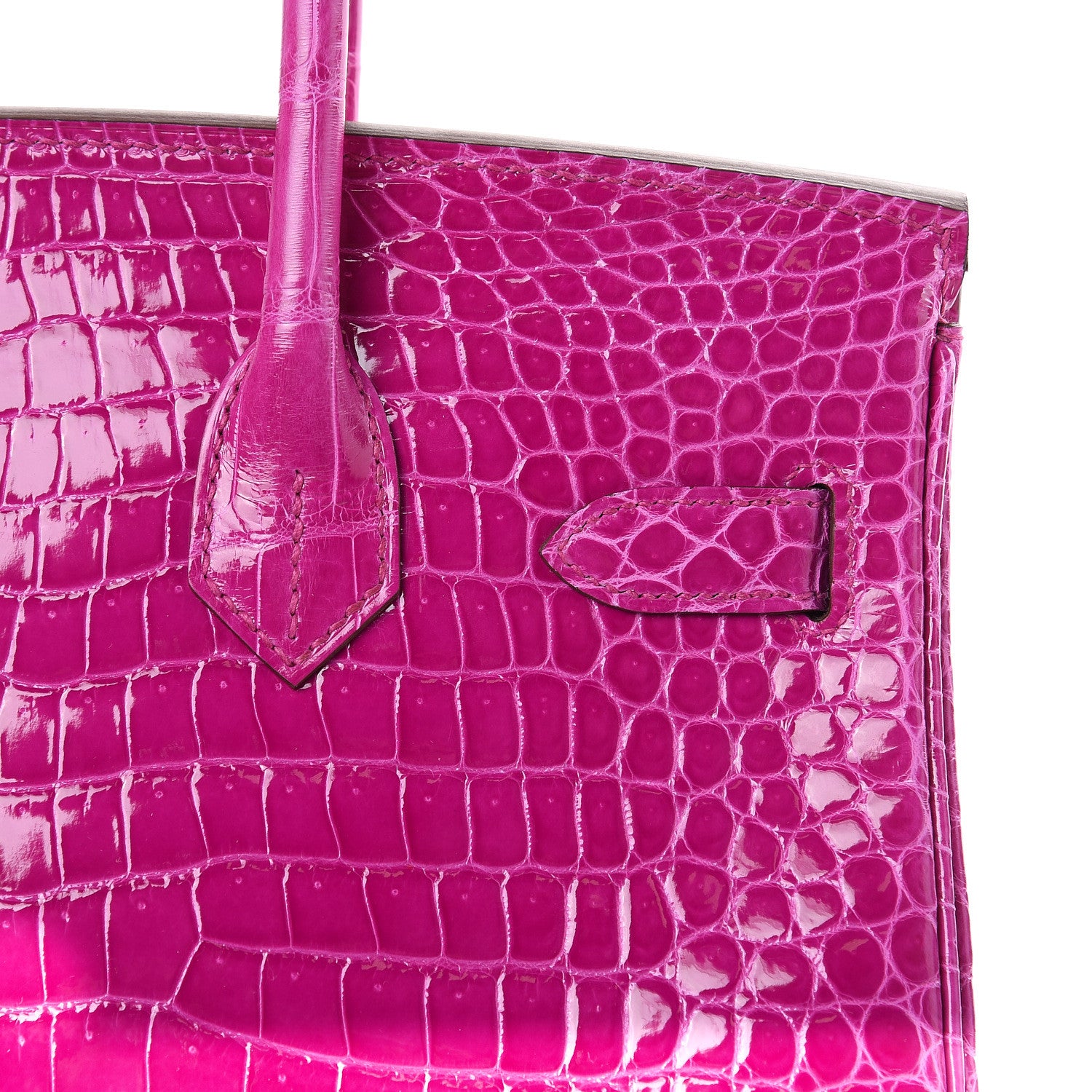 Hermes Shiny Porosus Crocodile Birkin 30 Rose Scheherazade 22 of 30