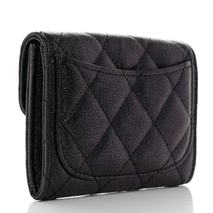 Chanel Iridescent Caviar Quilted Flap Card Holder Wallet Black 3 of 10
