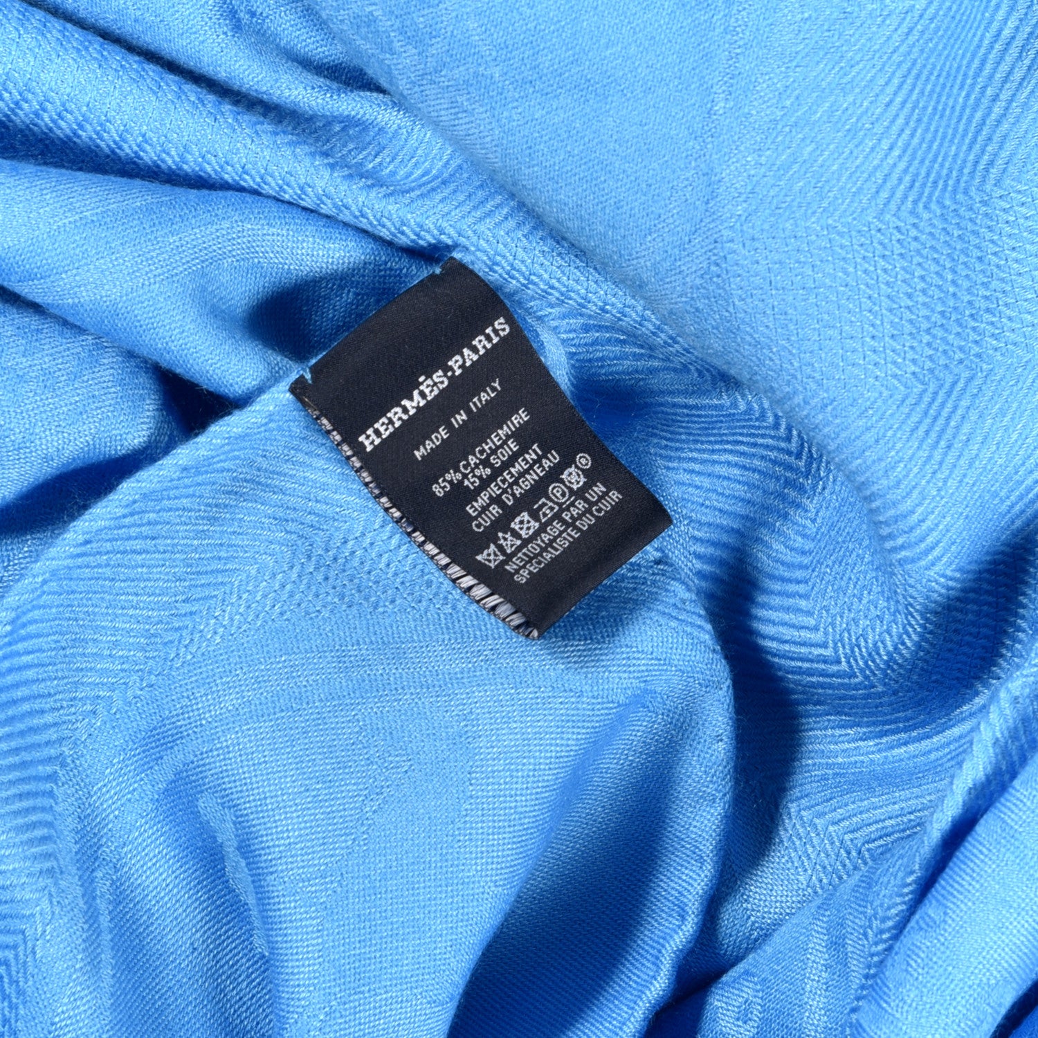 Hermes Cashmere Silk New Libris Poncho Bleu Azur 4 of 4