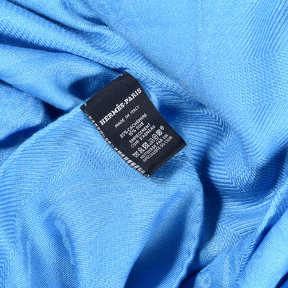 Hermes Cashmere Silk New Libris Poncho Bleu Azur 4 of 4
