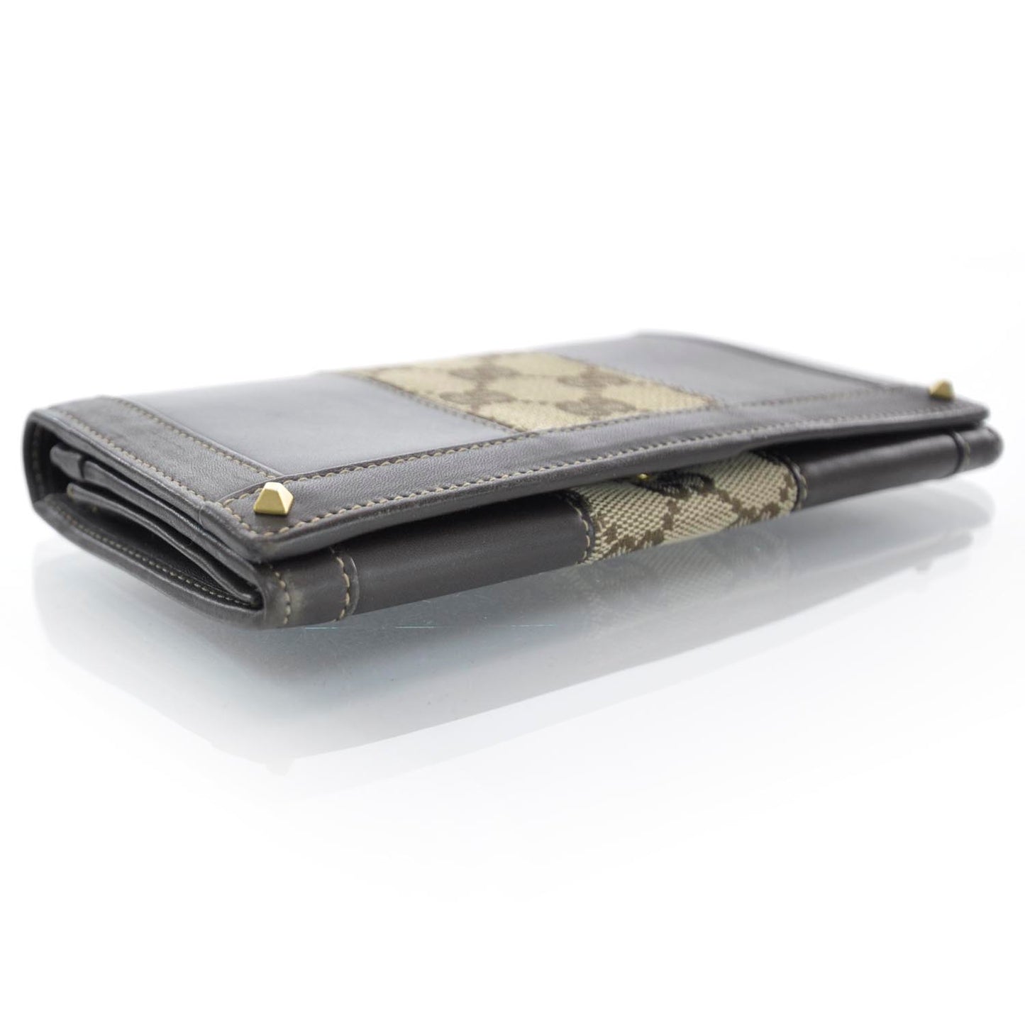 Leather Monogram Web Continental Wallet Ebony