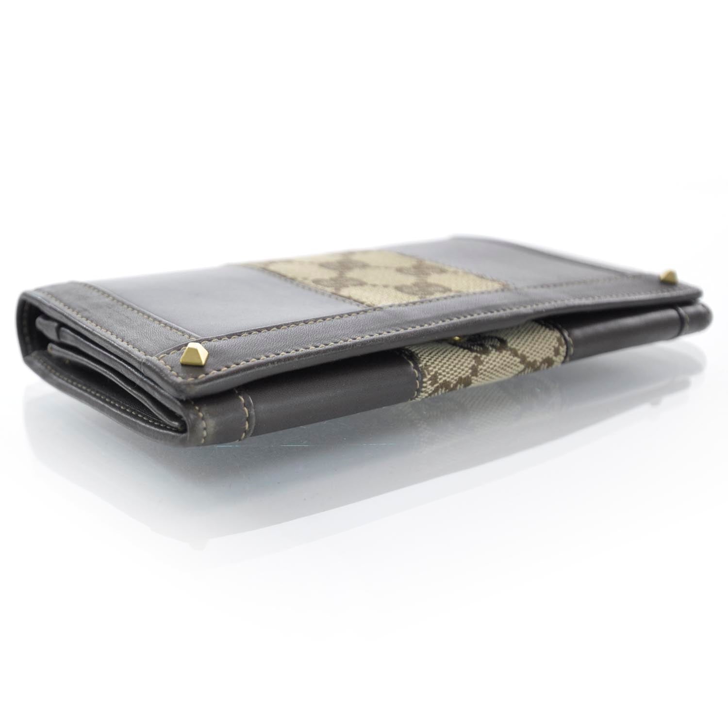 Gucci Leather Monogram Web Continental Wallet Ebony 4 of 9