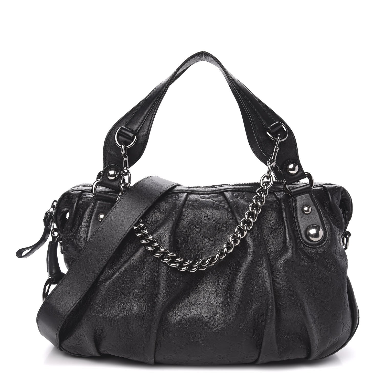 Gucci Guccissima Medium Icon Bit Boston Black 1 of 12