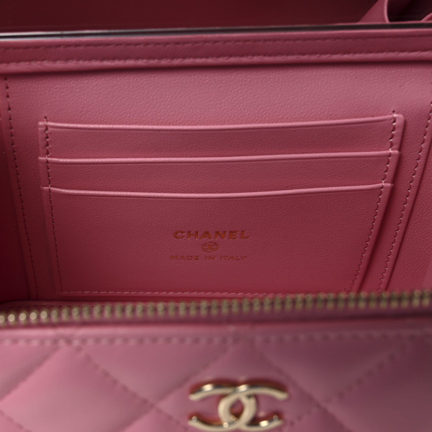 Chanel Lambskin Quilted Small Top Handle Vanity Case With Chain Pink 6 of 10