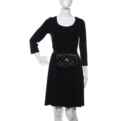 Chanel Caviar Quilted Flap Belt Bag Clutch 75 30 Black 2 of 10