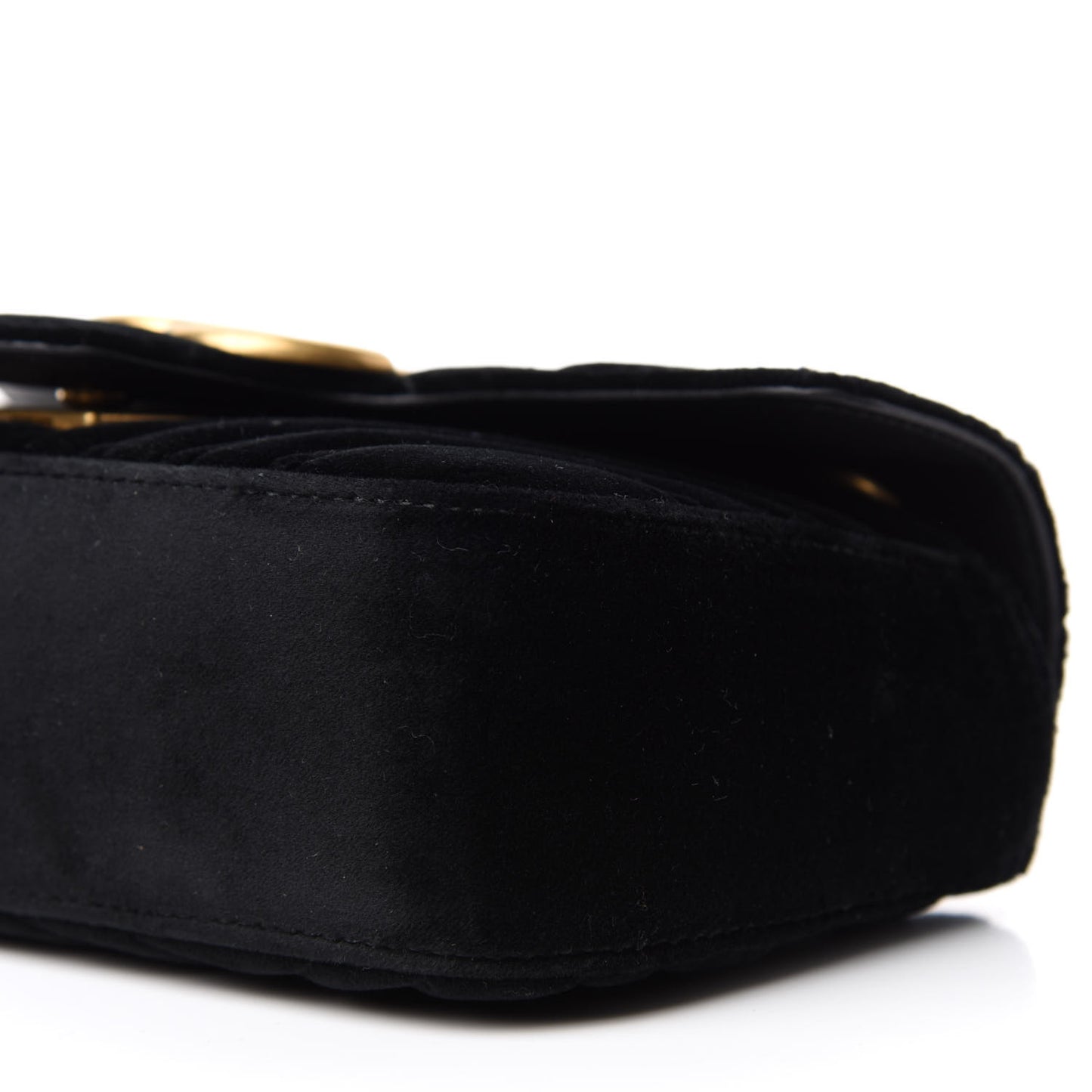 Velvet Matelasse Mini GG Marmont Shoulder Bag Black