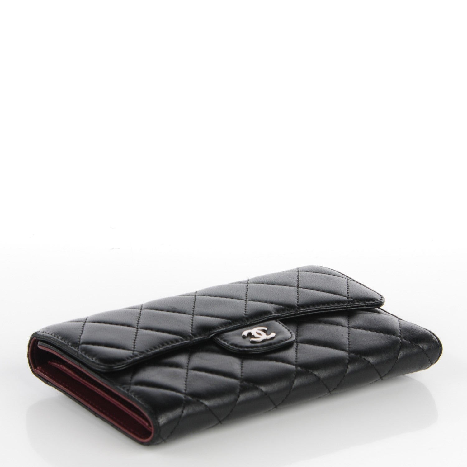 Chanel Lambskin Quilted Large Flap Wallet Black 3 of 8