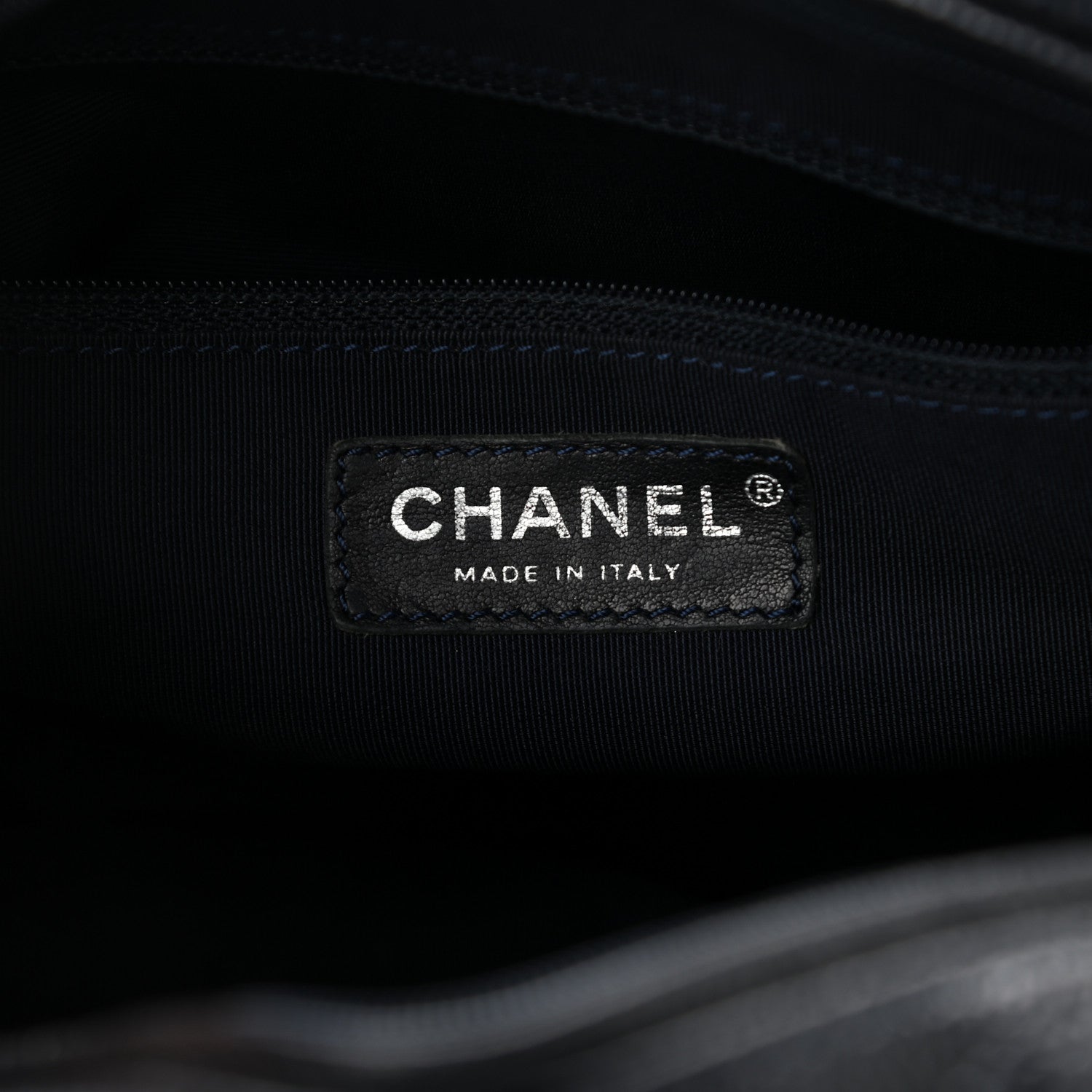 Chanel Caviar Quilted Bowler Navy Blue 6 of 10