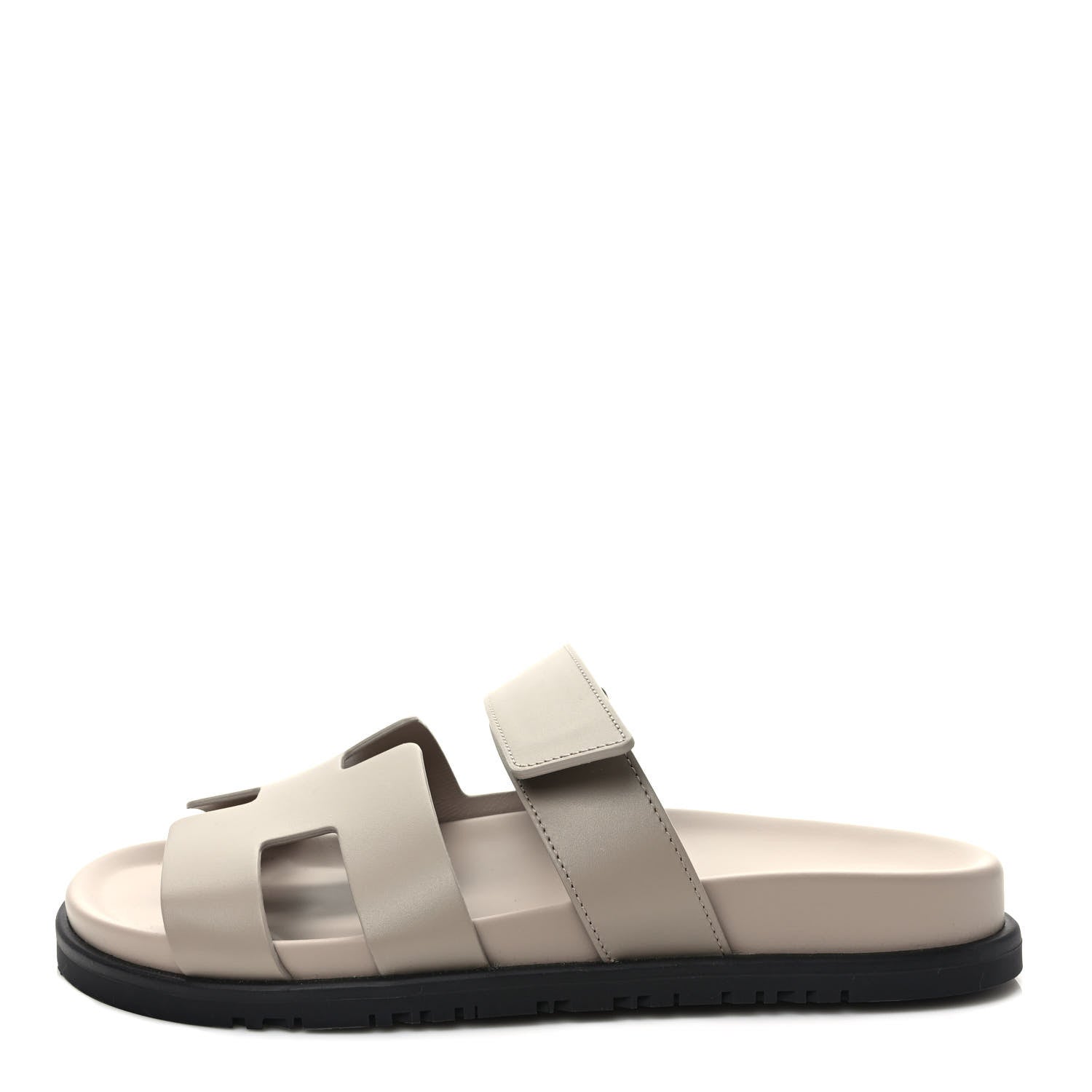 Hermes Calfskin Womens Chypre Sandals 38 Beige Mastic 1 of 9