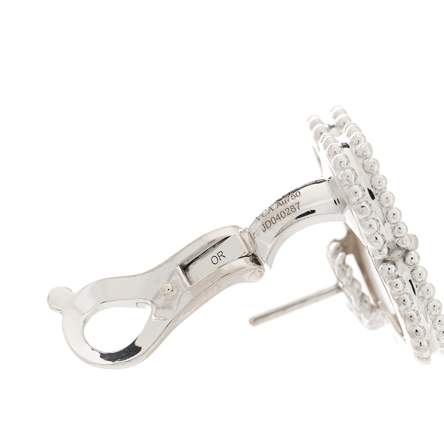 18K White Gold Mother of Pearl Magic Alhambra Earrings