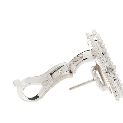 Van Cleef & Arpels 18K White Gold Mother of Pearl Magic Alhambra Earrings 5 of 5