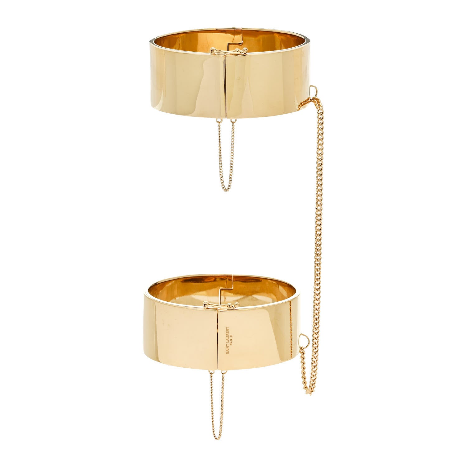 Saint Laurent Metal Menotte Fermoir Chaine Bracelet M Gold 1 of 4