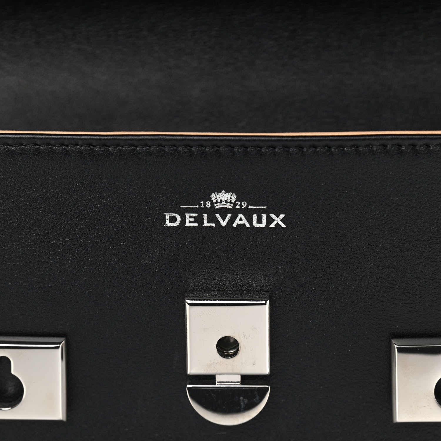 Delvaux Calfskin MM Tempete Satchel Black 6 of 14