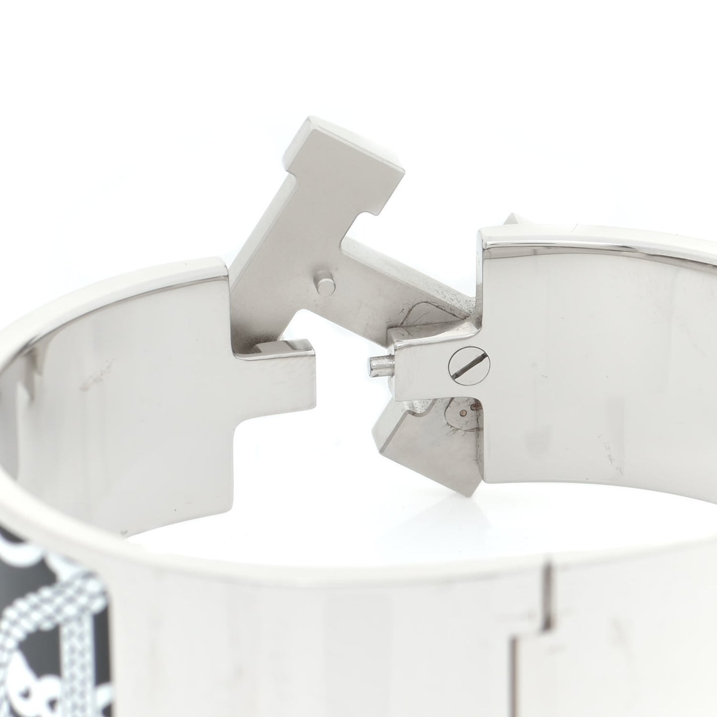 Enamel Printed Wide Panoplie Equestre Clic H Bracelet PM Positif Negatif