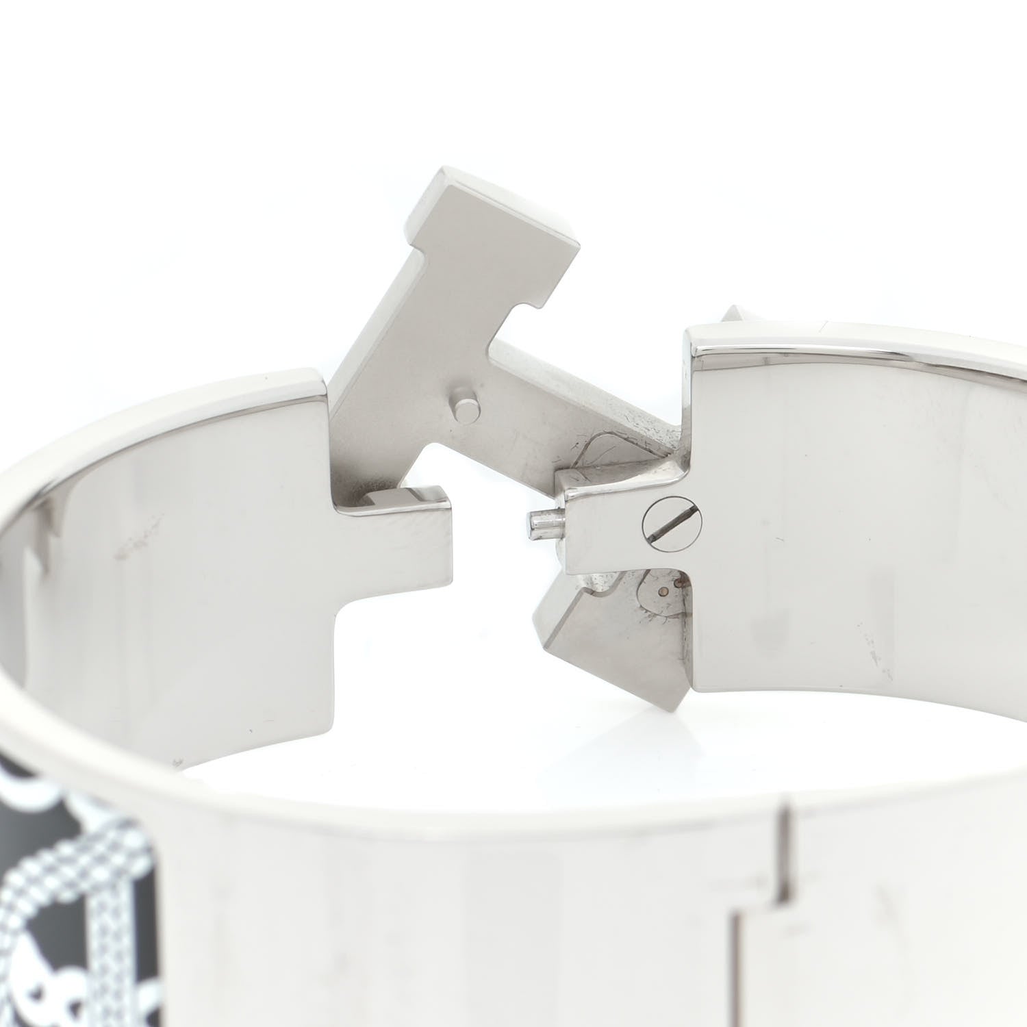 Hermes Enamel Printed Wide Panoplie Equestre Clic H Bracelet PM Positif Negatif 5 of 5