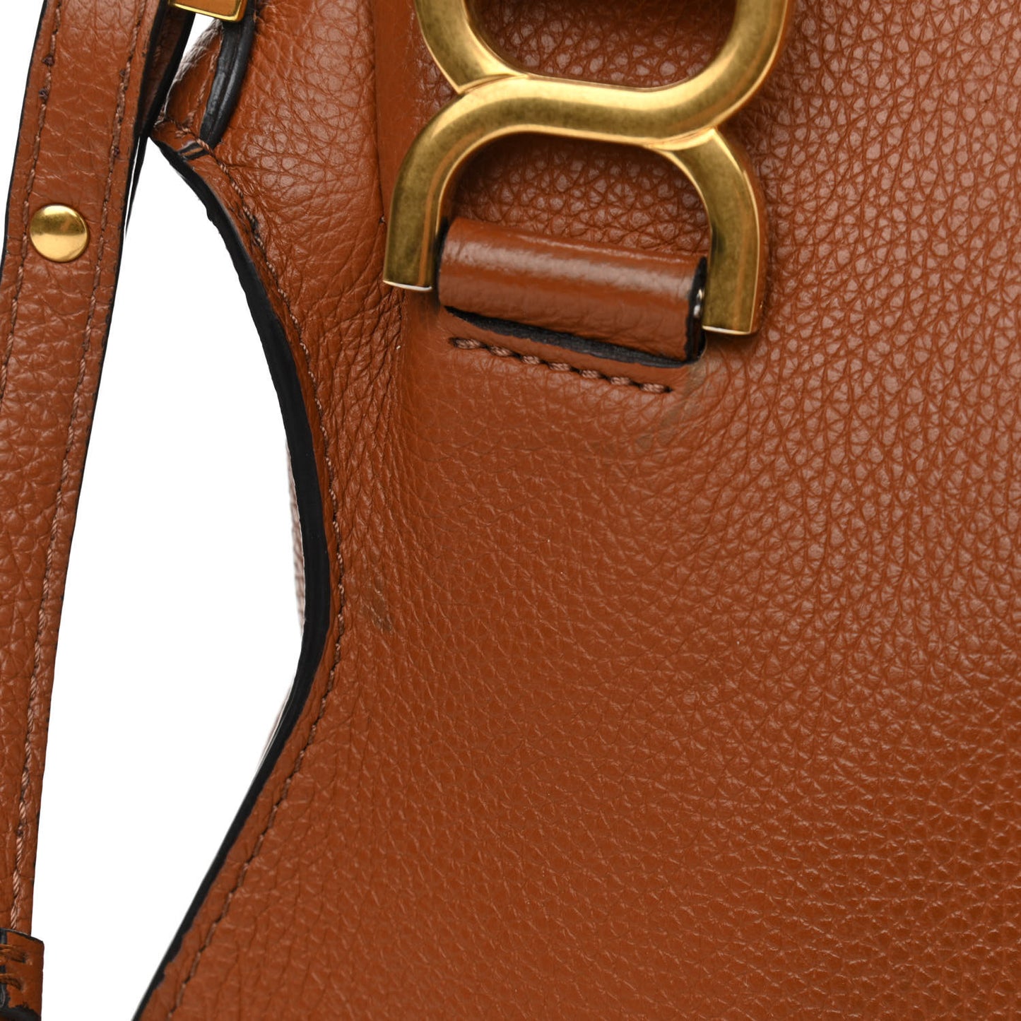 Calfskin Small Marcie Satchel Tan