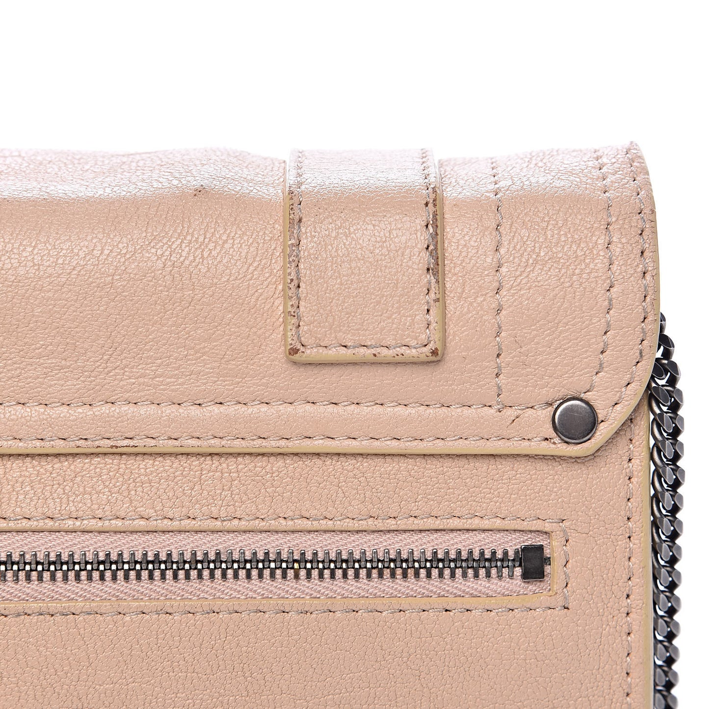 Lambskin Fringe PS1 Chain Wallet Beige