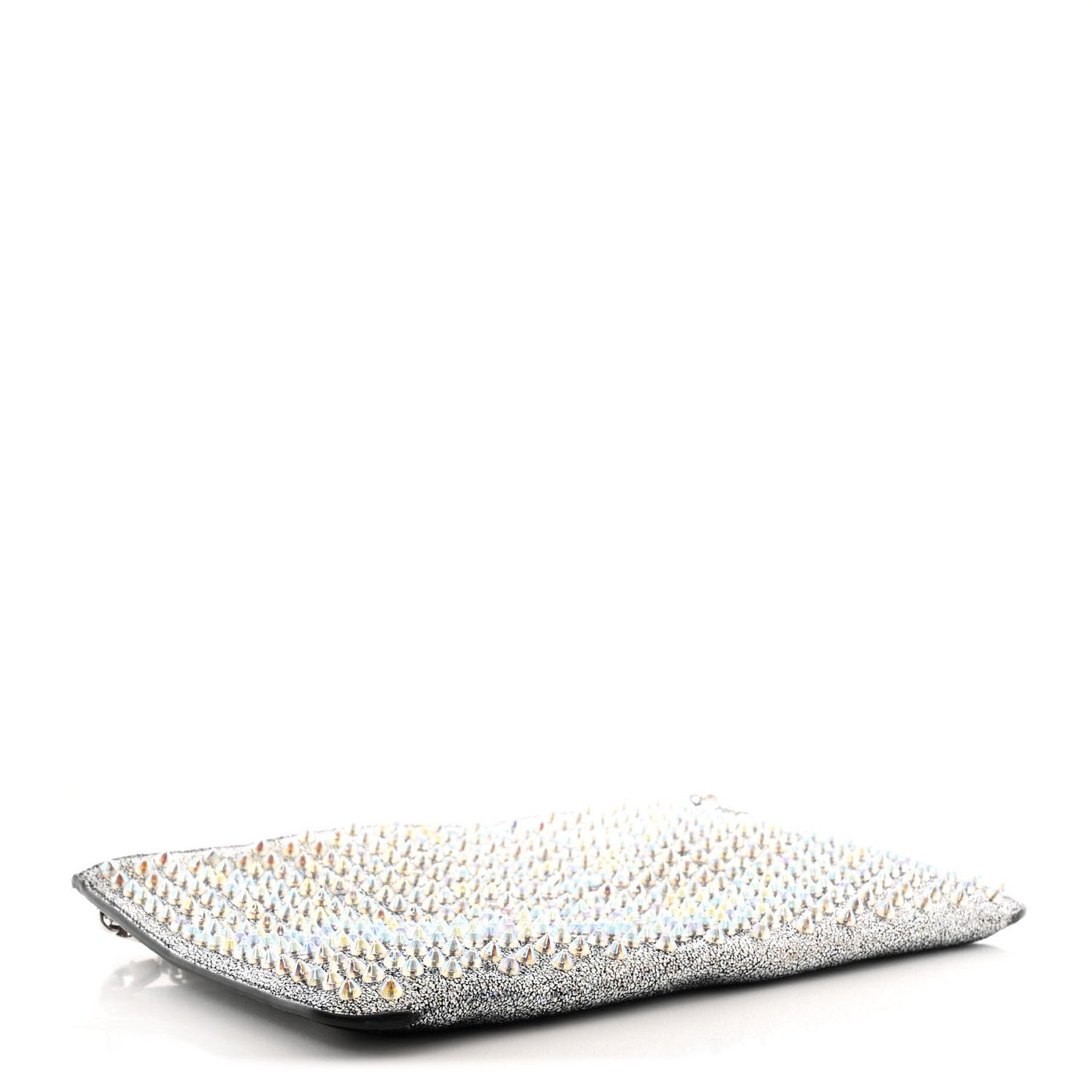 Nappa Mica Studded Loubiclutch Silver