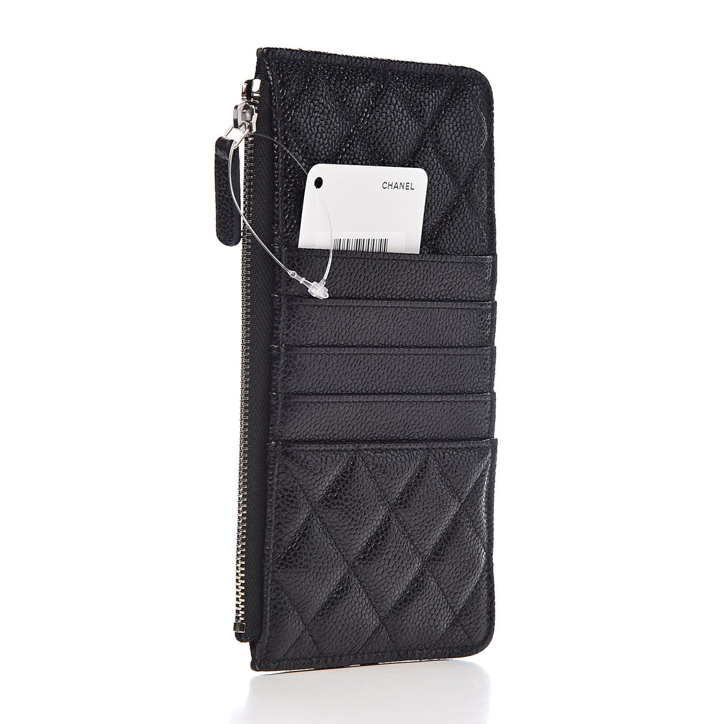 Caviar Quilted Classic Flat Wallet Pouch So Black