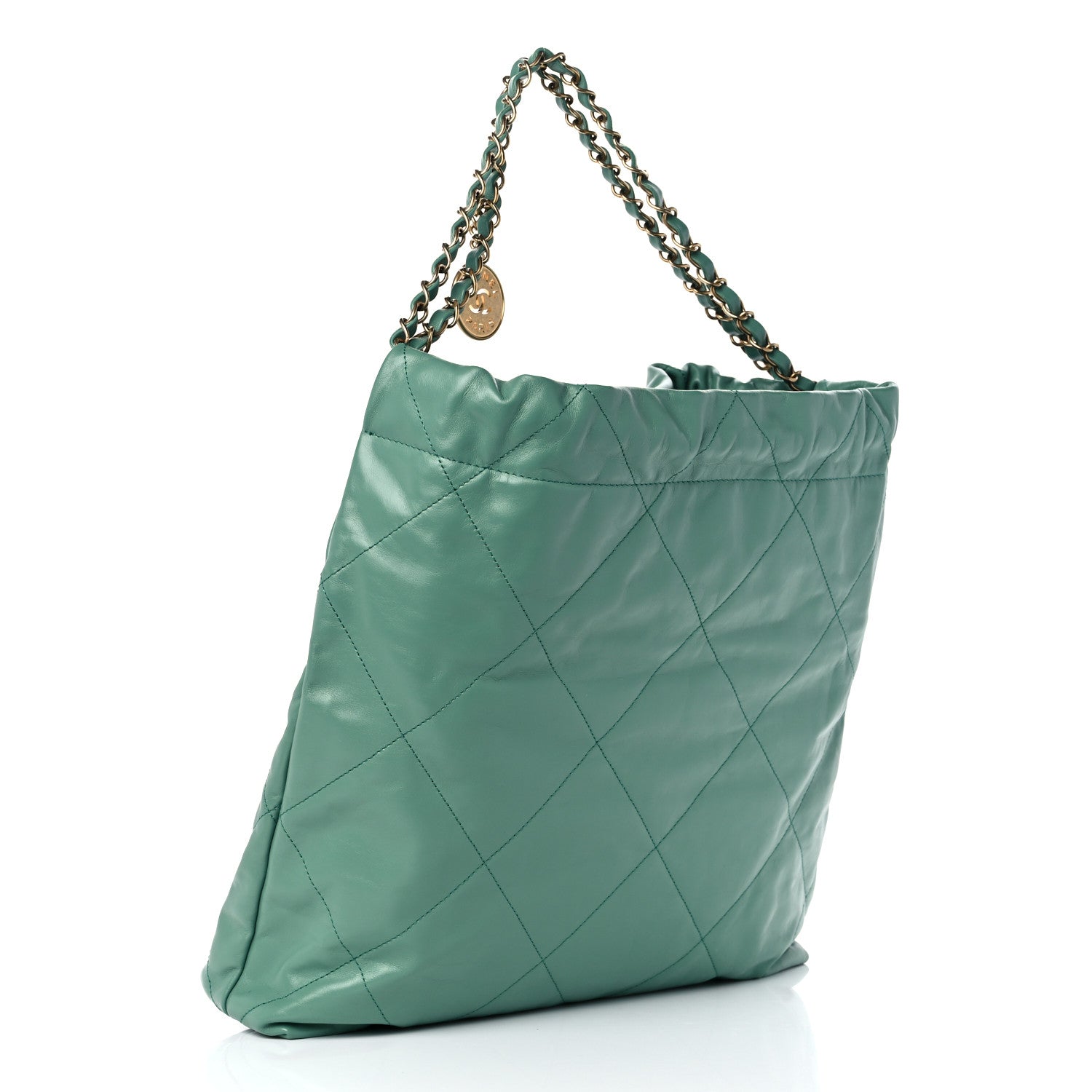 Chanel Shiny Calfskin Quilted Chanel 22 Green 4 of 10