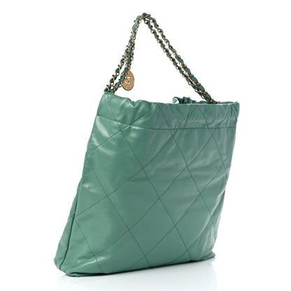 Chanel Shiny Calfskin Quilted Chanel 22 Green 4 of 10