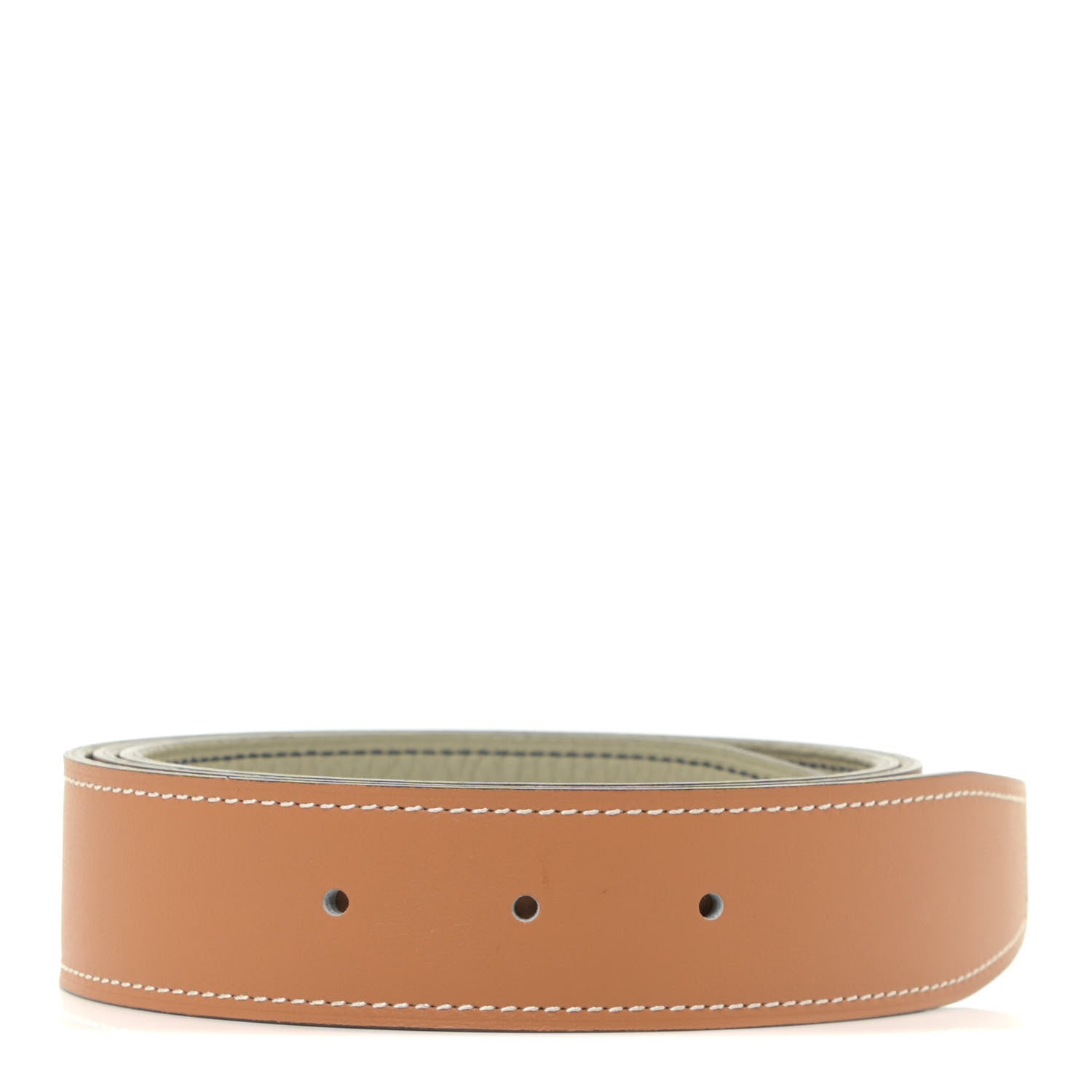 Hermes Chamonix 135 Togo 32mm Belt Strap 90 Naturel Sauge 1 of 4