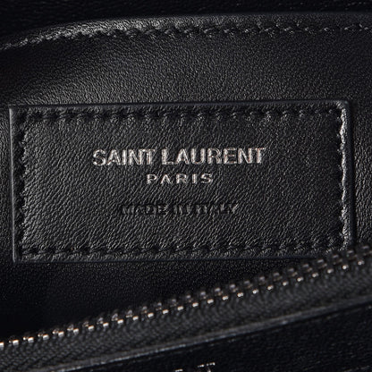 Saint Laurent Sheepskin Matelasse Chevron Monogram Large College Satchel Black 6 of 8