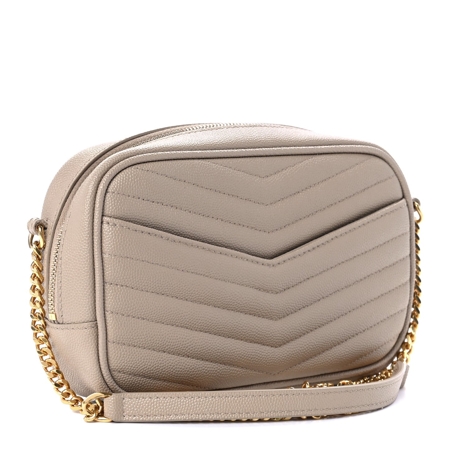 Grain De Poudre Matelasse Monogram Mini Lou Camera Bag Dark Beige
