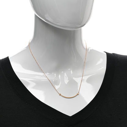 Tiffany 18K Rose Gold Small T Smile Pendant Necklace 2 of 5