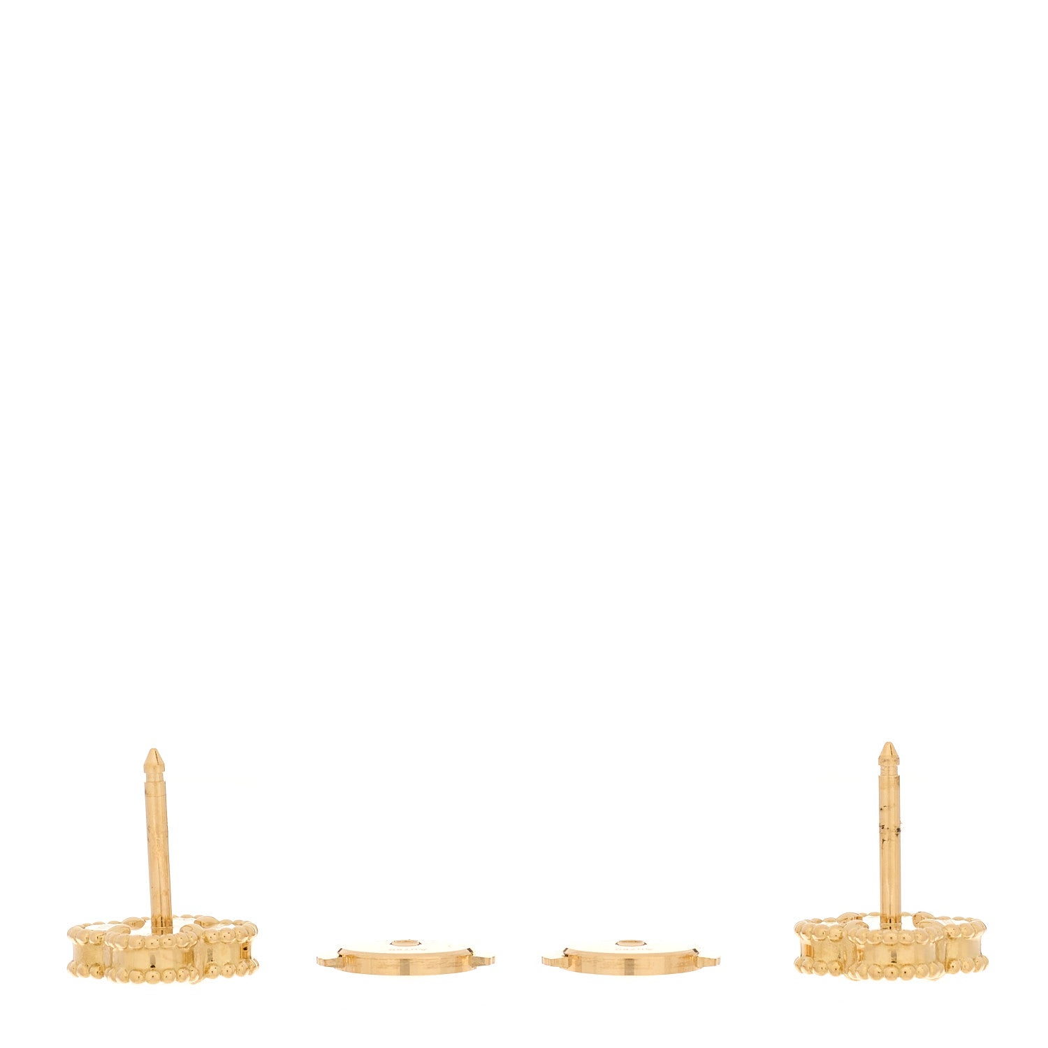 Van Cleef & Arpels 18K Yellow Gold Mother of Pearl Sweet Alhambra Earrings 3 of 5