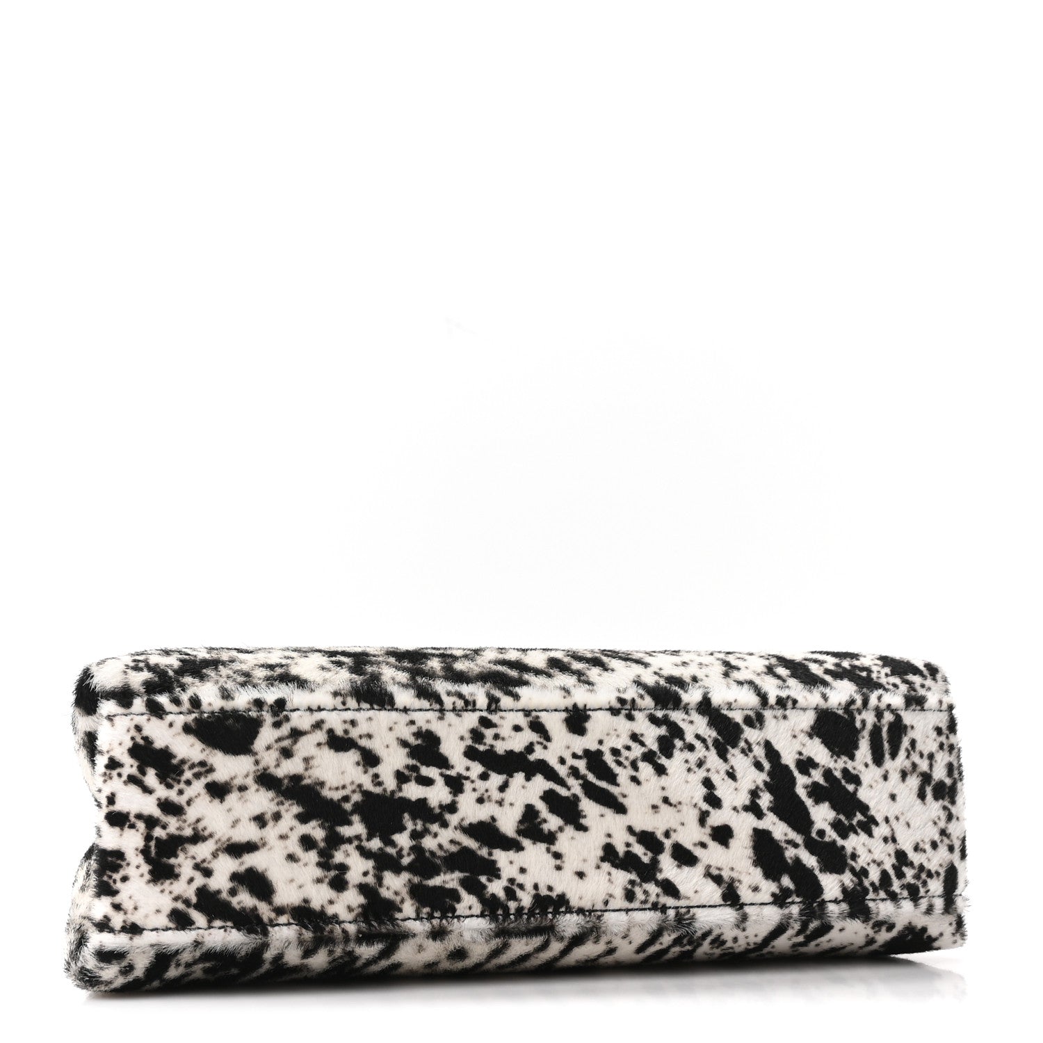 Chanel Pony Hair Printed Chic Lady Small Shopping Tote White Black 4 of 11