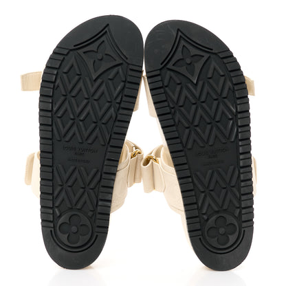 Louis Vuitton Mahina Bom Dia Flat Mule Sandals 38 Beige Clair 5 of 10