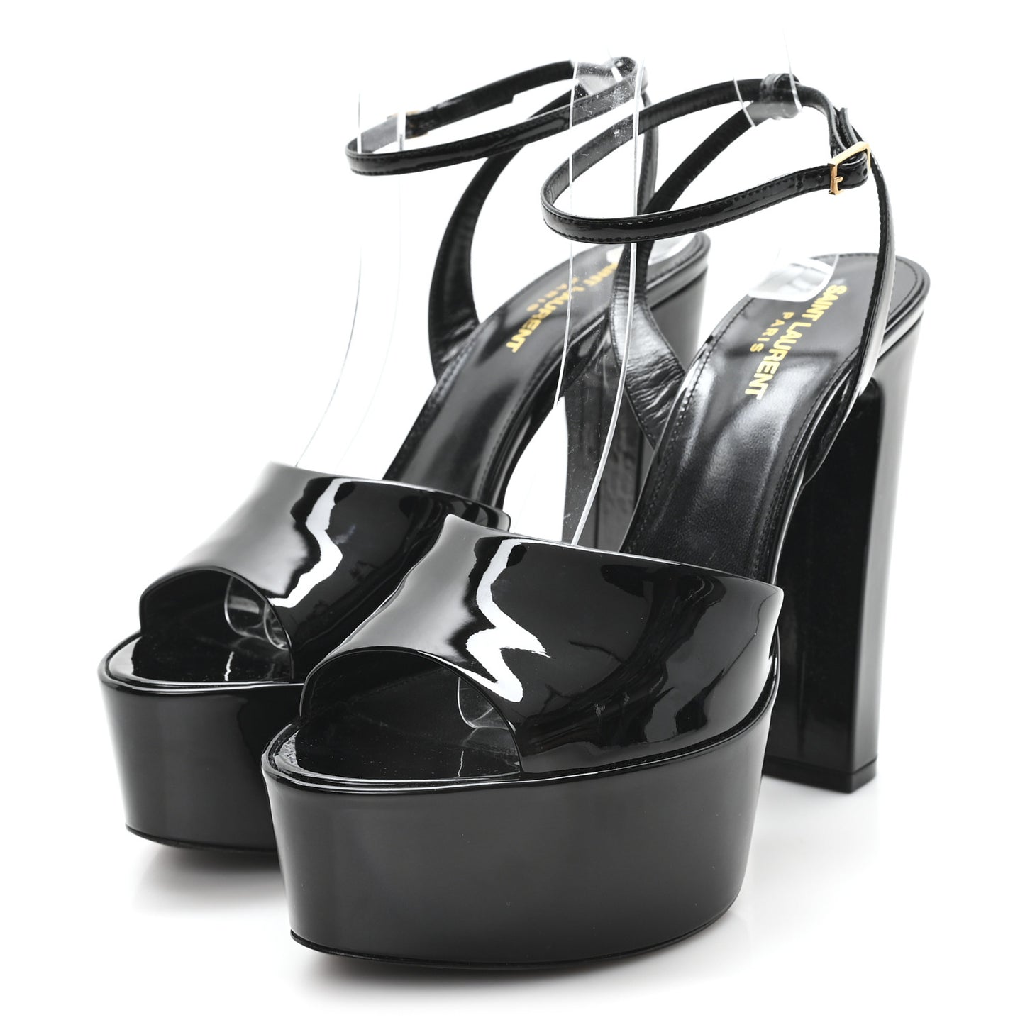 Patent Sexy 95 Tanouk Platform Sandals 39.5 Black