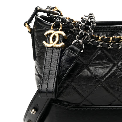 Chanel Aged Calfskin Quilted Small Gabrielle Hobo Black 8 of 14