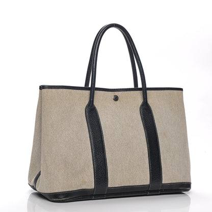 Hermes Buffle Skipper Toile Garden Party 36 MM Tote Black 3 of 10