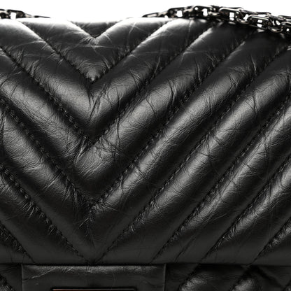 Chanel Aged Calfskin Chevron Quilted 2.55 Reissue 225 Flap So Black 12 of 16