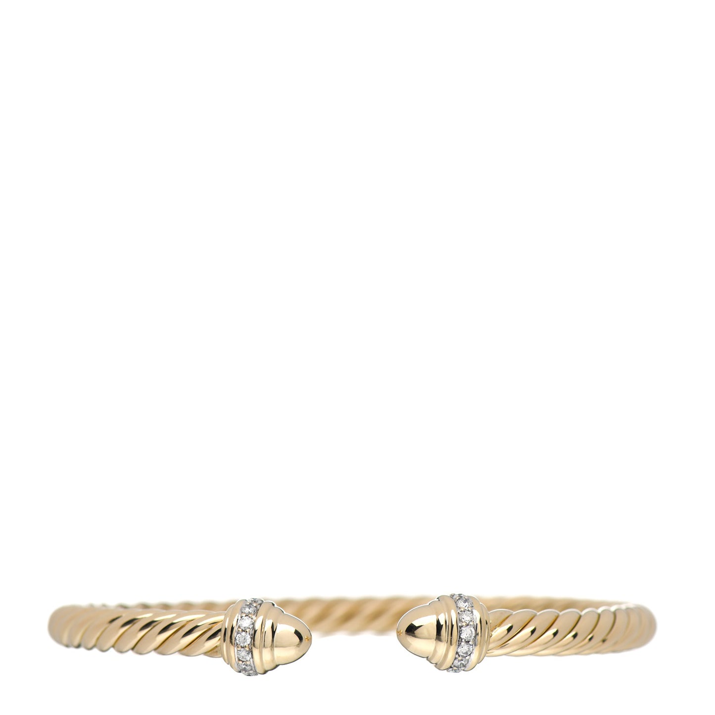 18K Yellow Gold Diamond 5mm Cable Classics Dome Bracelet