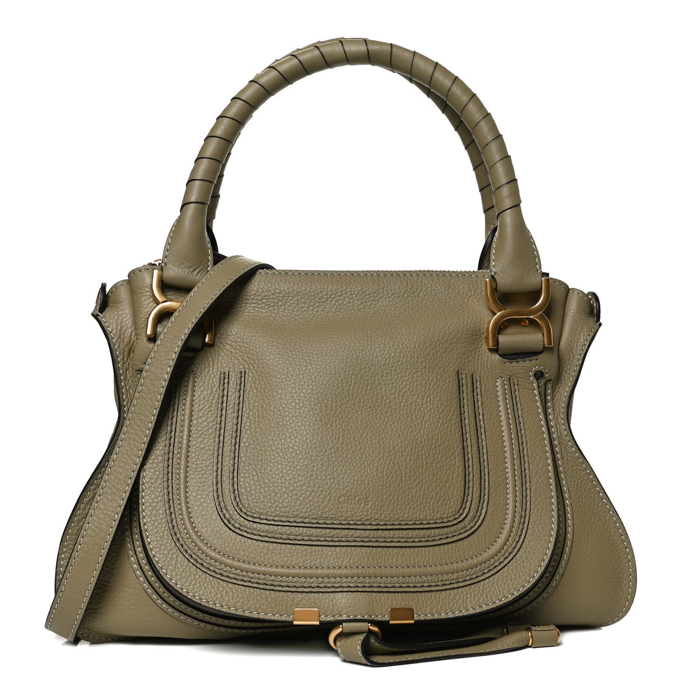Calfskin Medium Marcie Satchel Baobab Green
