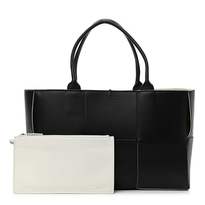 Bottega Veneta Nappa Maxi Intrecciato Arco Tote Black White 1 of 16