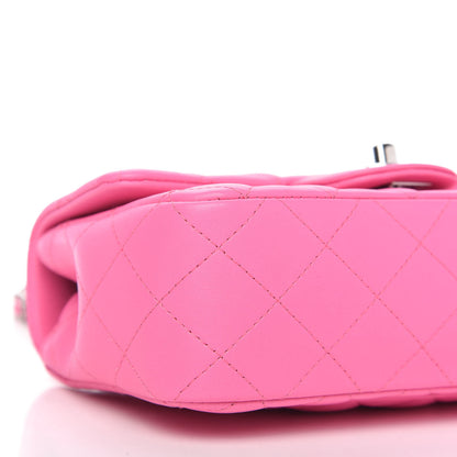 Chanel Lambskin Quilted Mini Rectangular Flap Neon Pink 6 of 11