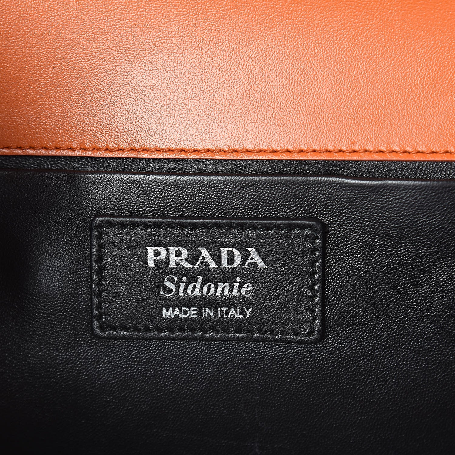 Prada City Calfskin Saffiano Sidonie Shoulder Bag Papaya 6 of 9