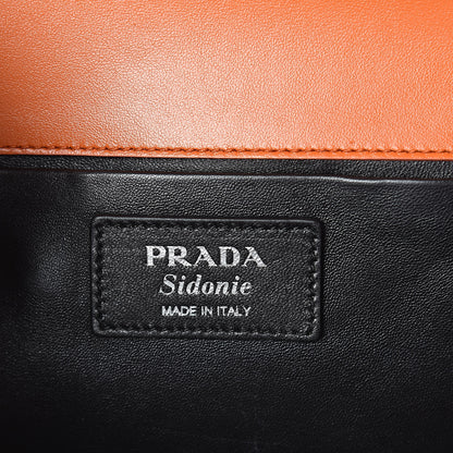 Prada City Calfskin Saffiano Sidonie Shoulder Bag Papaya 6 of 9