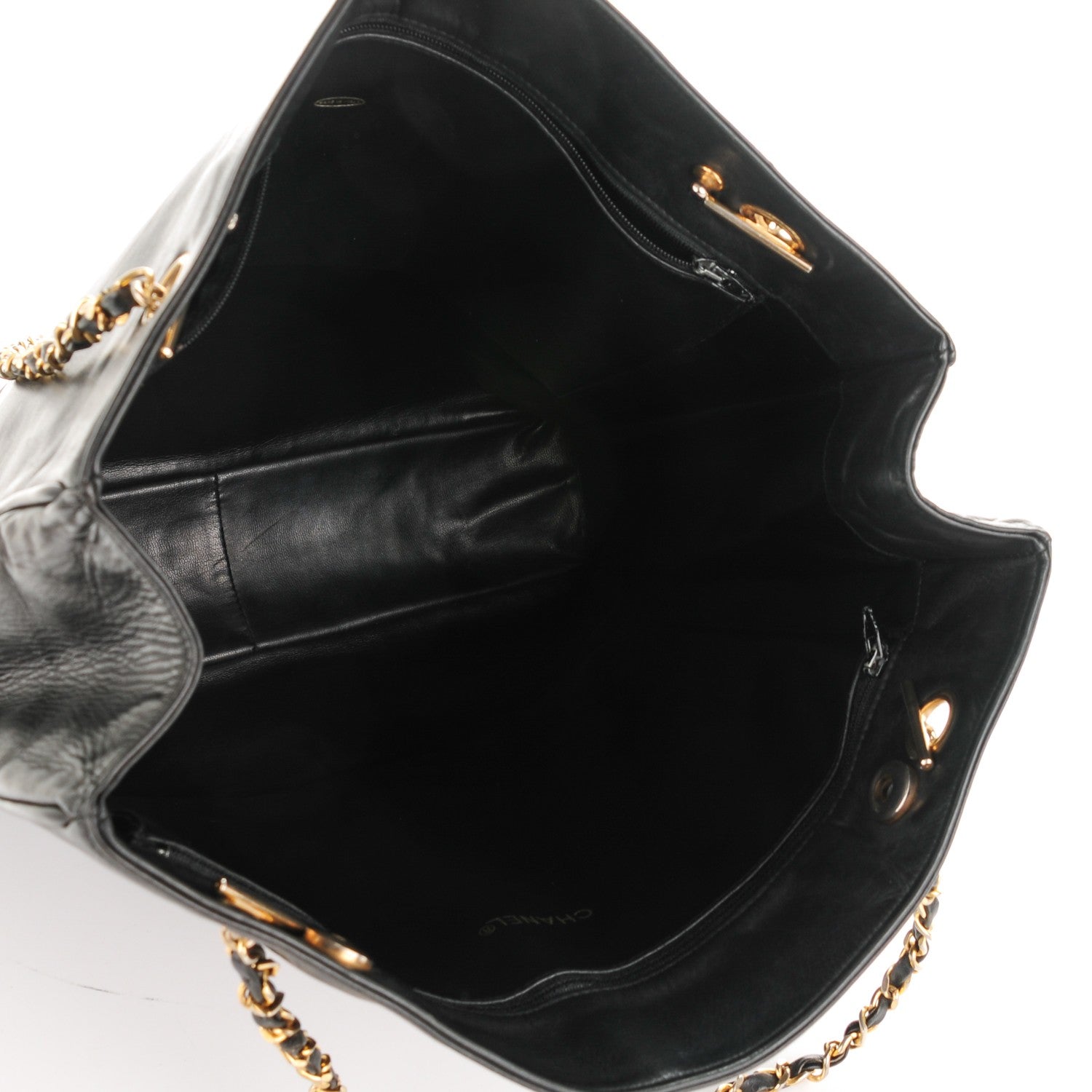 Chanel Lambskin Shopping Tote Black 5 of 8