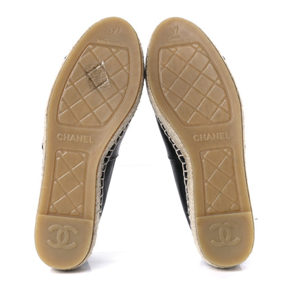 Chanel Lambskin CC Espadrilles 37 Black 7 of 12